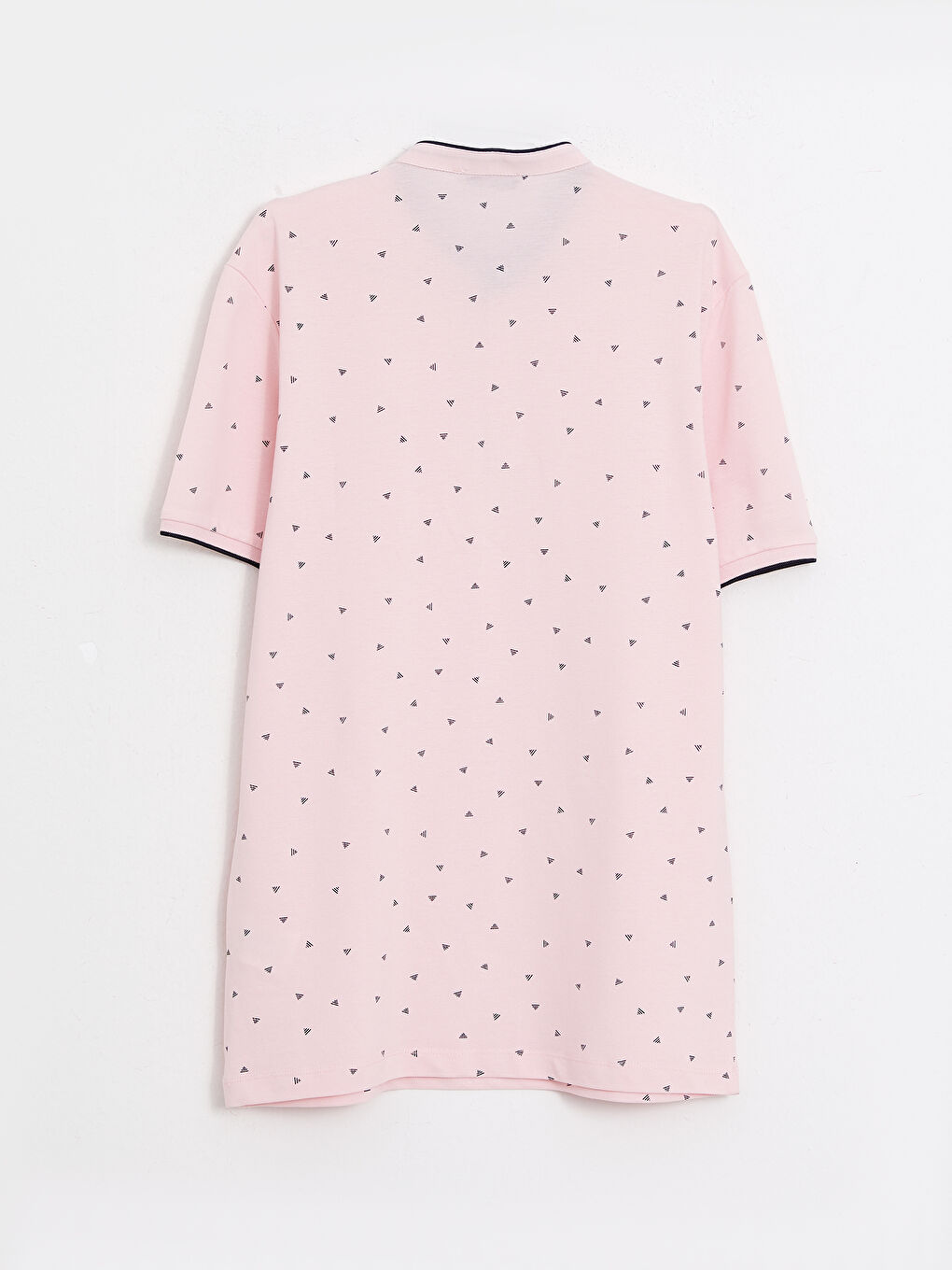 Ерлерге арналған тік жағалы қысқа жең өрнекті пике футболка-6