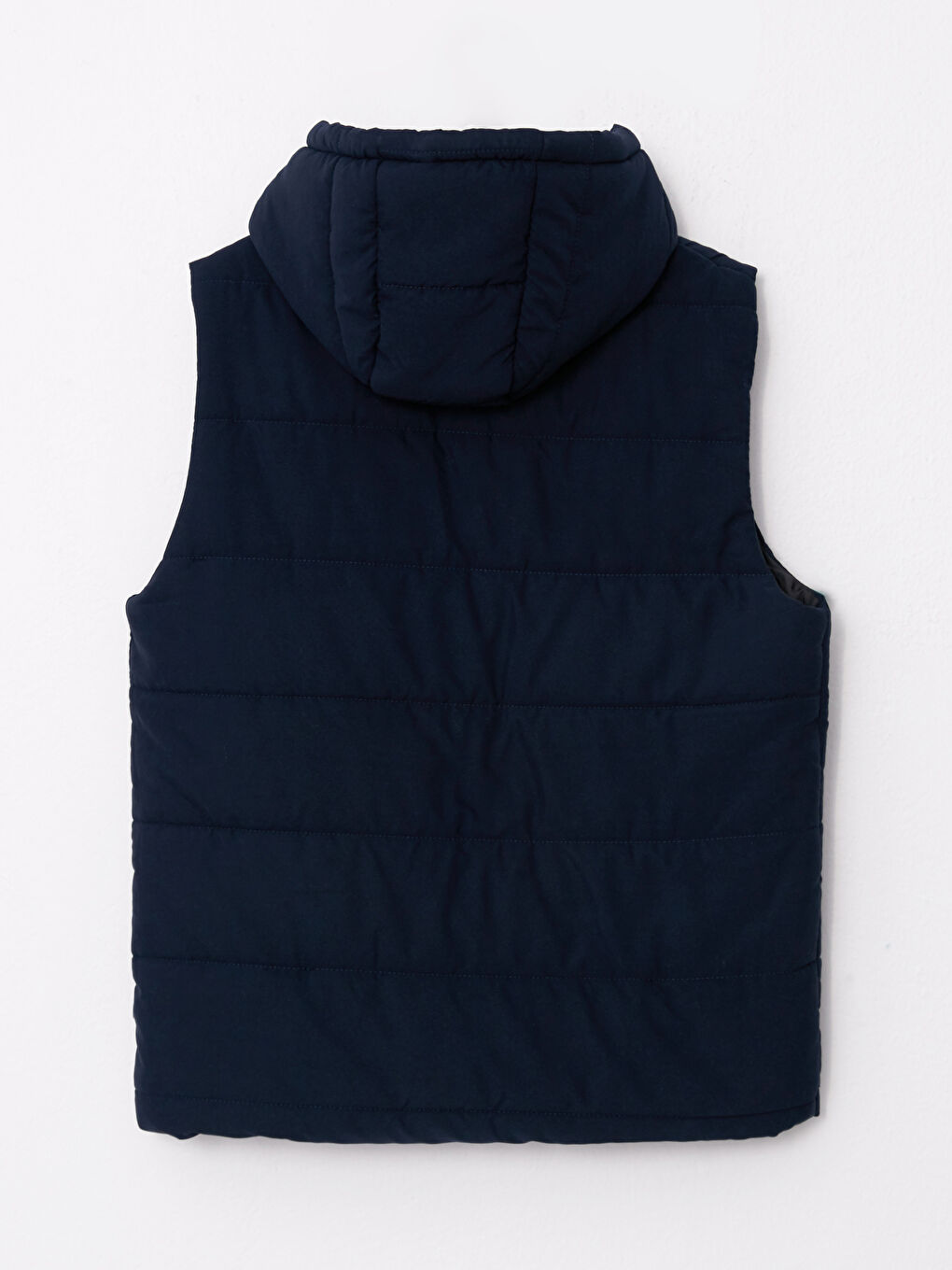 Lacivert Standart Kalıp Kapüşonlu Erkek Yelek-7