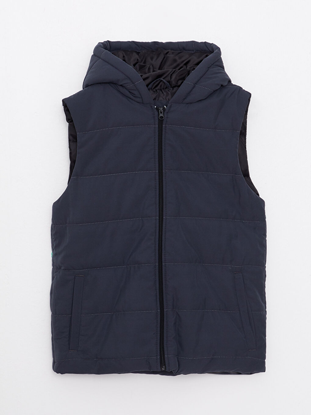 Antrasit Standart Kalıp Kapüşonlu Erkek Yelek-5