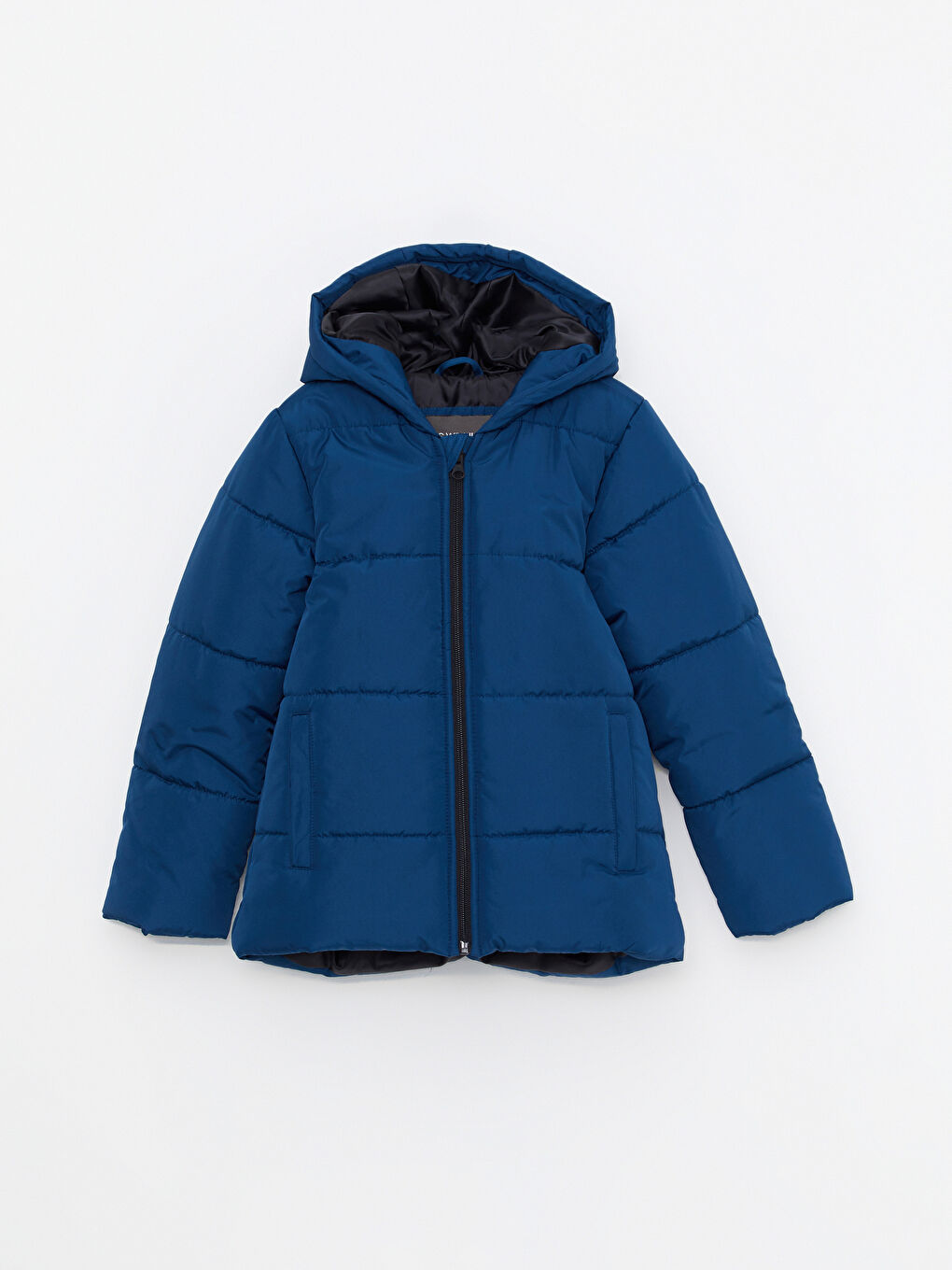 Petrol Kapüşonlu Basic Erkek Çocuk Şişme Mont