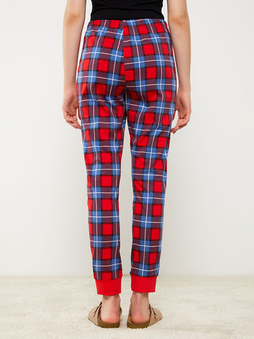 LCW Young Elasticated Waist Plaid Women's Jogger Pyjama Bottoms -W2BI78Z8-LPA