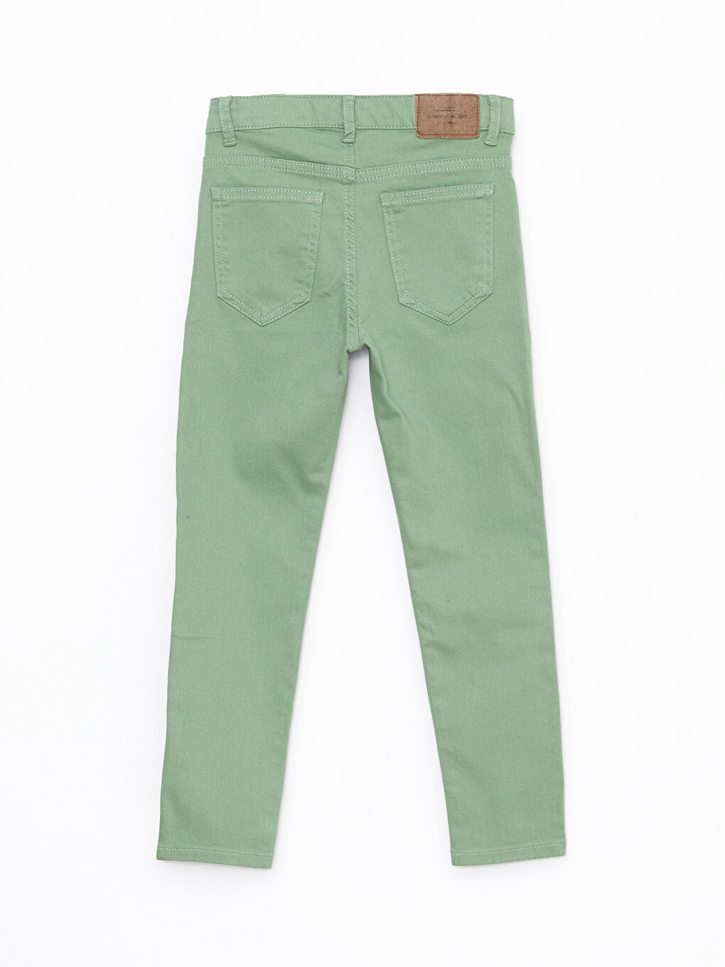 LCW Kids Yeşil Super Skinny Fit Basic Gabardin Erkek Çocuk Pantolon - 1