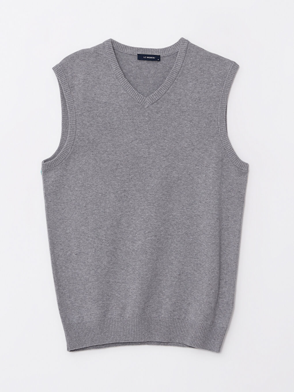 Vestă Pulover Tricotată pentru Bărbați cu Decolteu în V, Croială Standard-5