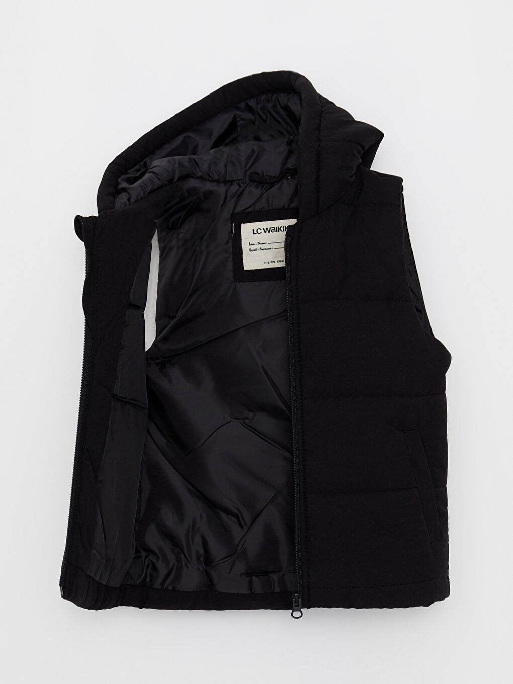 Siyah Kapüşonlu Basic Erkek Çocuk Şişme Yelek-1