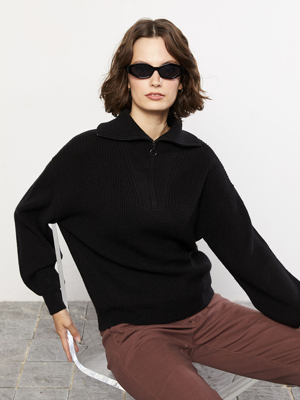 LCW Vision Polo Neck Women's Knitwear Sweater -W2BJ22Z8-RQN