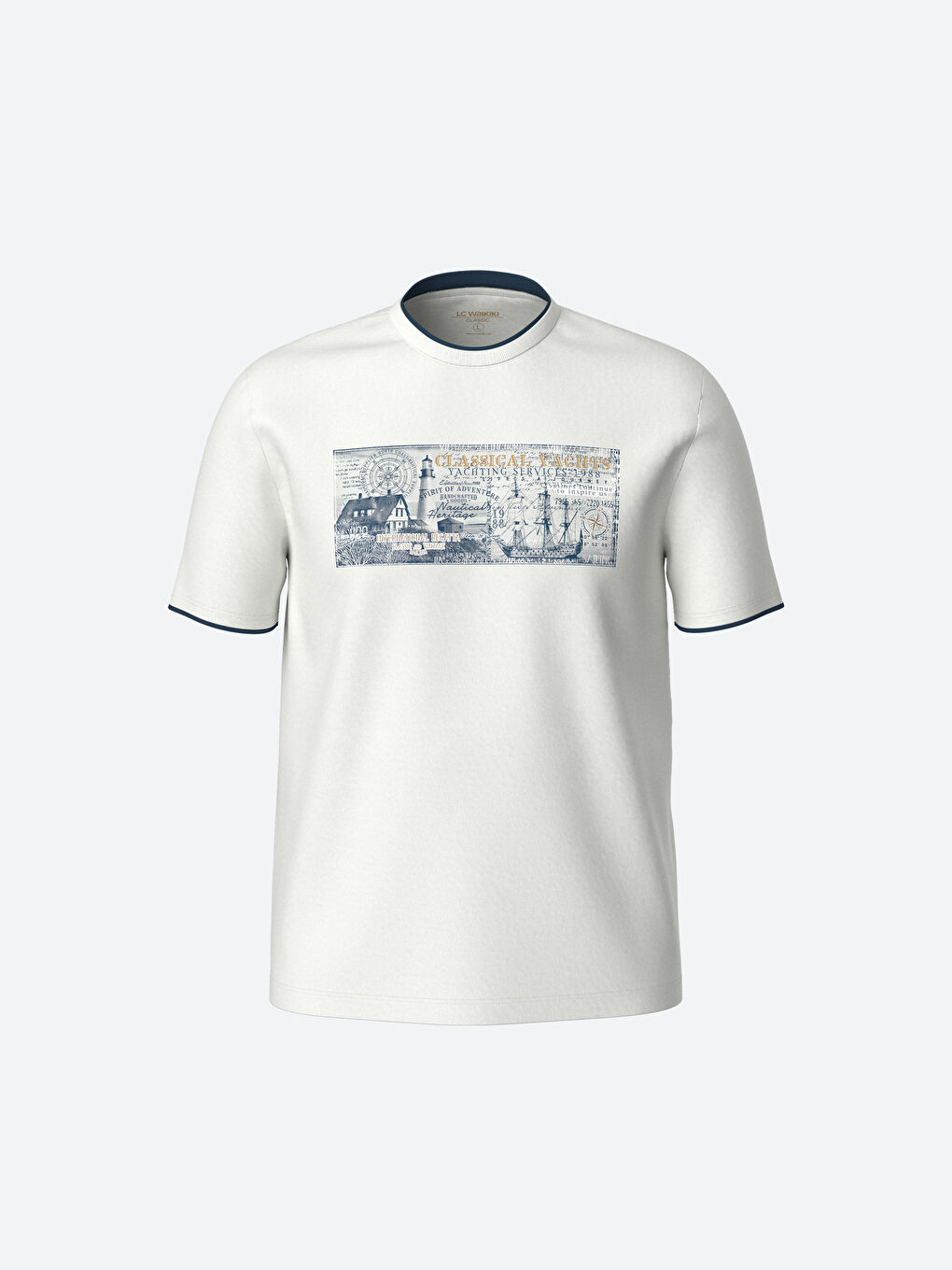 SOUTHBLUE Rundhalsausschnitt Kurzarm Bedrucktes T-Shirt aus gekämmter Baumwolle für Herren -W2BJ27Z8-Q6K