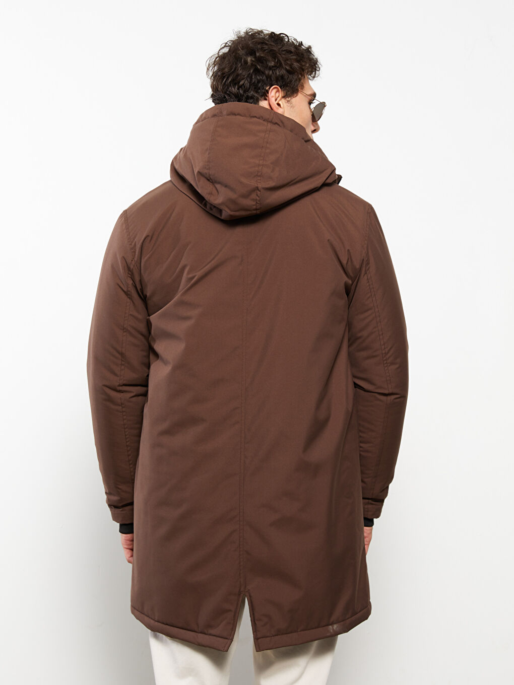 LCW ECO Kahverengi Standart Kalıp Kapüşonlu Erkek Mont - 4