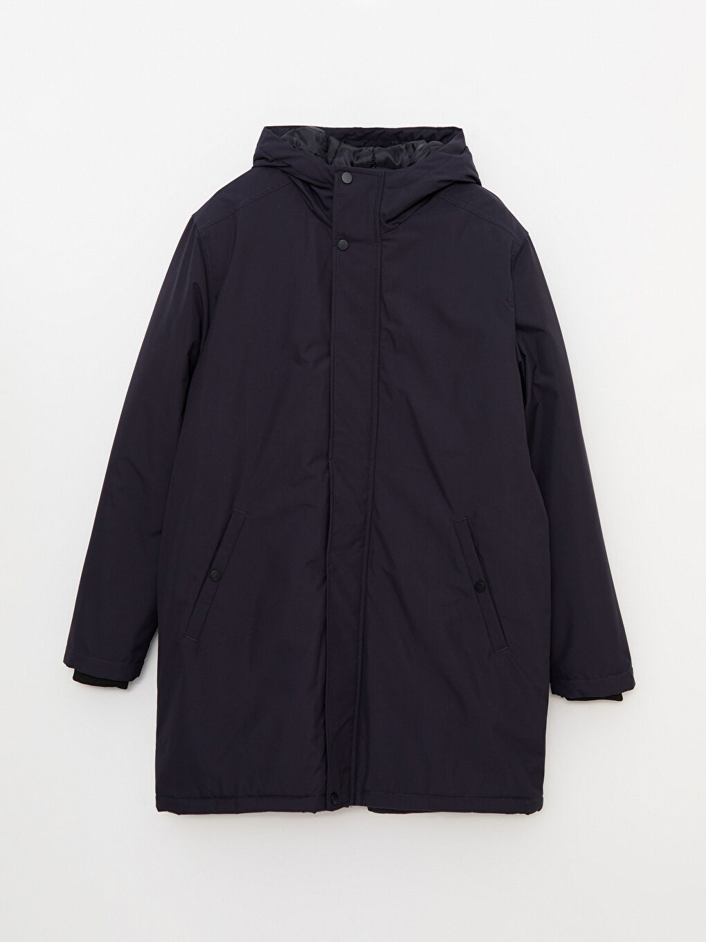 Antrasit Standart Kalıp Kapüşonlu Erkek Mont-5