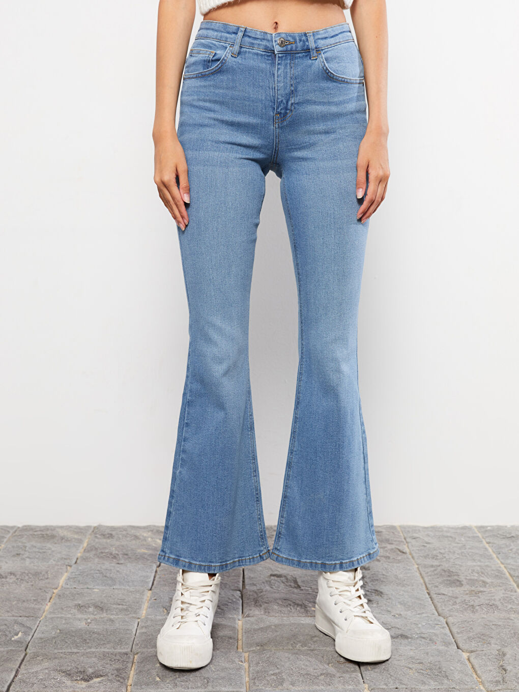 Blugi Evazați Marte cu Talie Înaltă pentru Femei-2