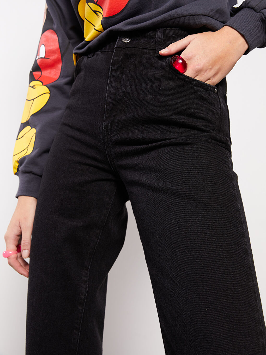 Wideleg Pocket Detailed Wide Leg Women's Rodeo Jeans-3