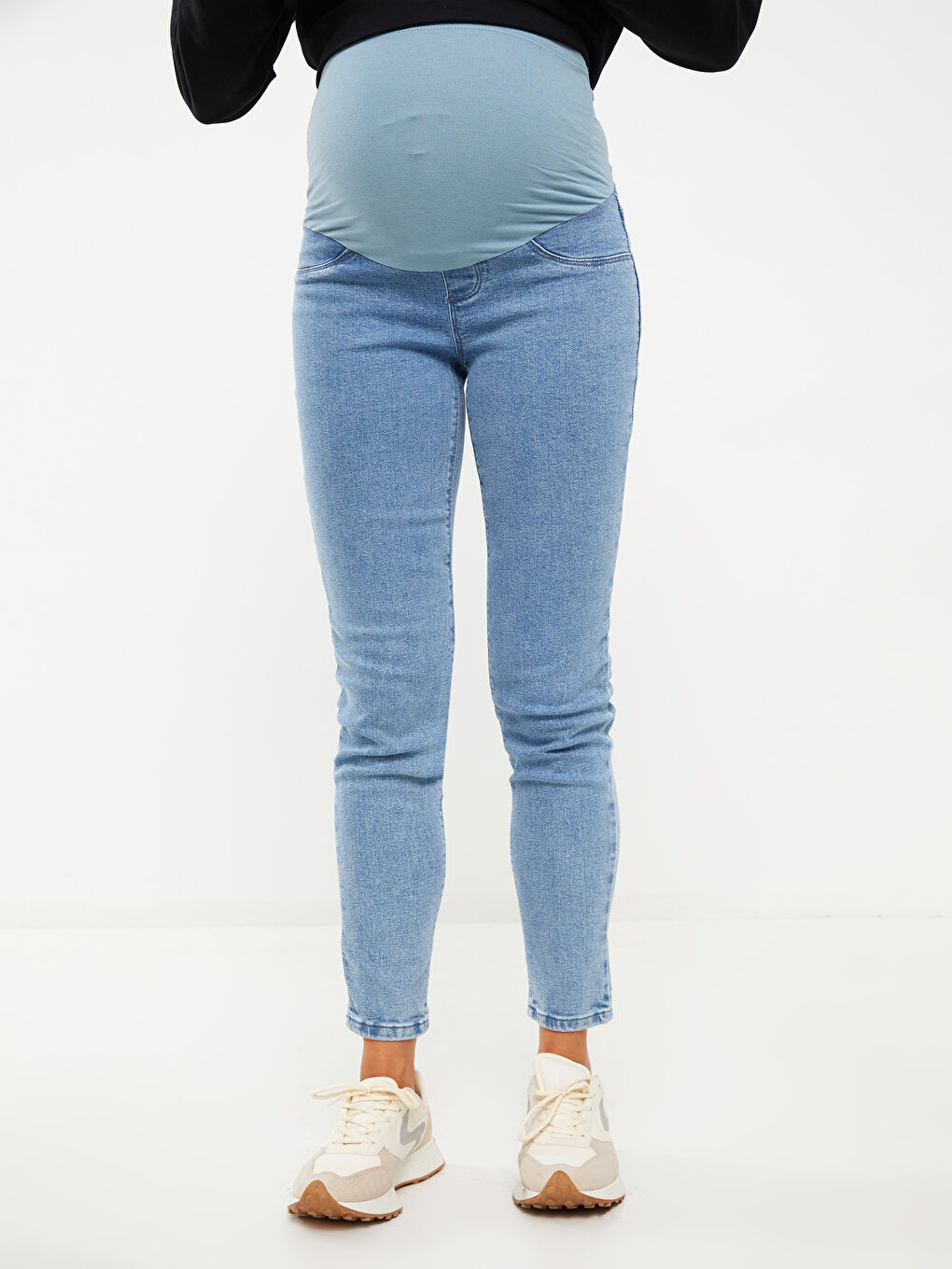 LCWAIKIKI Maternity İndigo Karın Panelli Mom Fit Düz Hamile Rodeo Jean Pantolon - 2