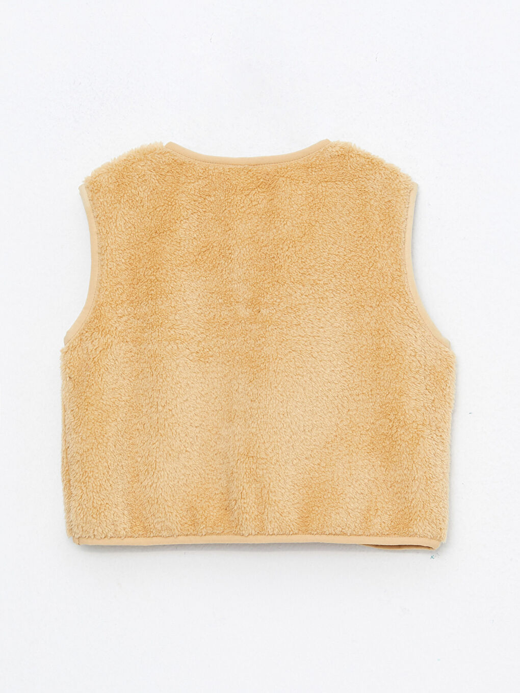 V Neck Basic Plush Girl Vest-1