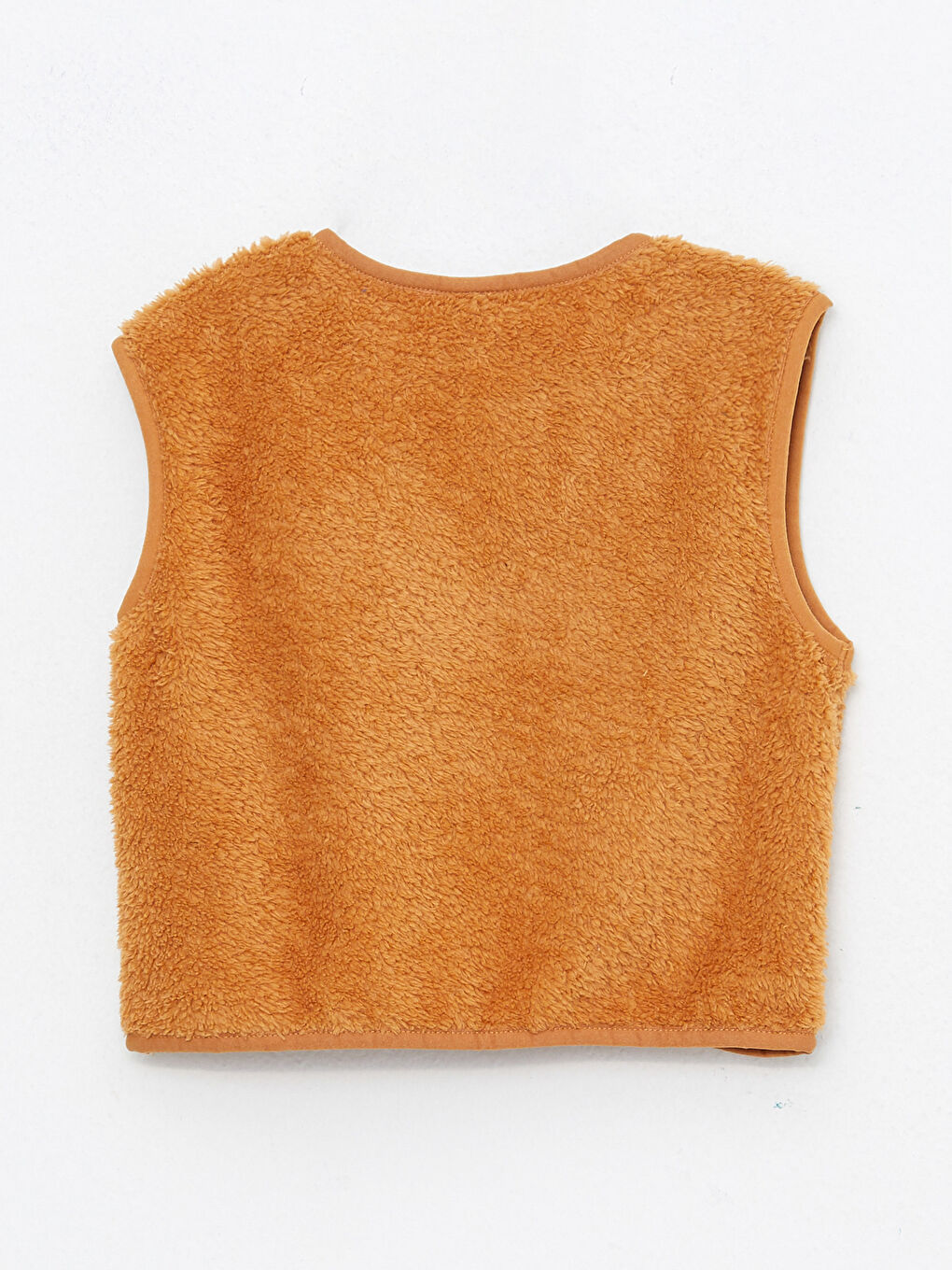 V Neck Basic Plush Girl Vest-1