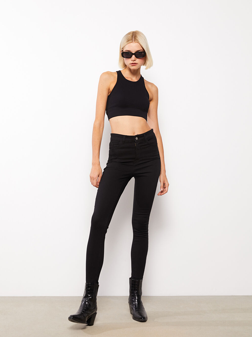 LCW ECO Women's High Waist Mercury Skinny Fit Straight Jean Pants -W2BJ82Z8-326
