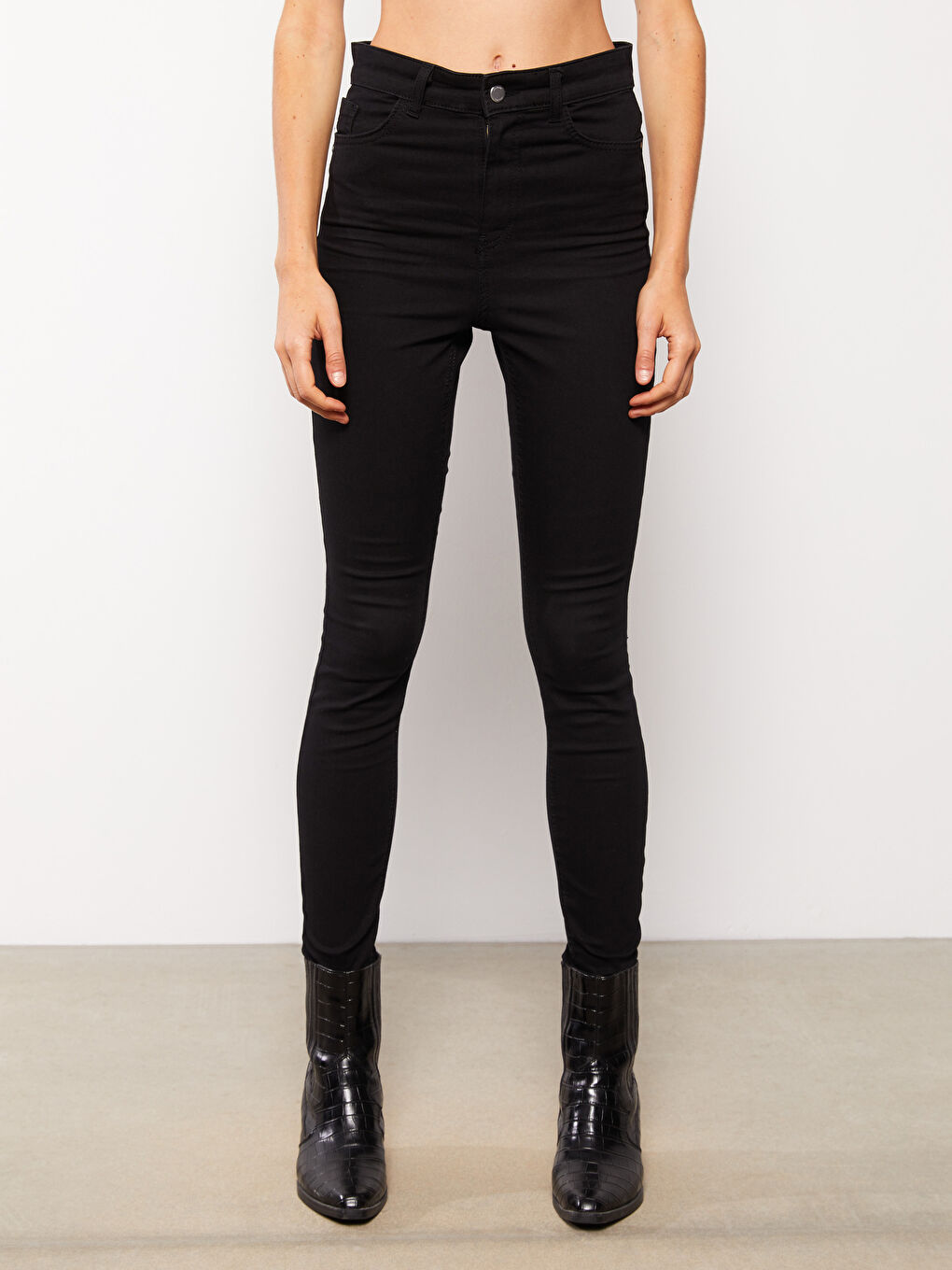 LCW ECO Women's High Waist Mercury Skinny Fit Straight Jean Pants -W2BJ82Z8-326