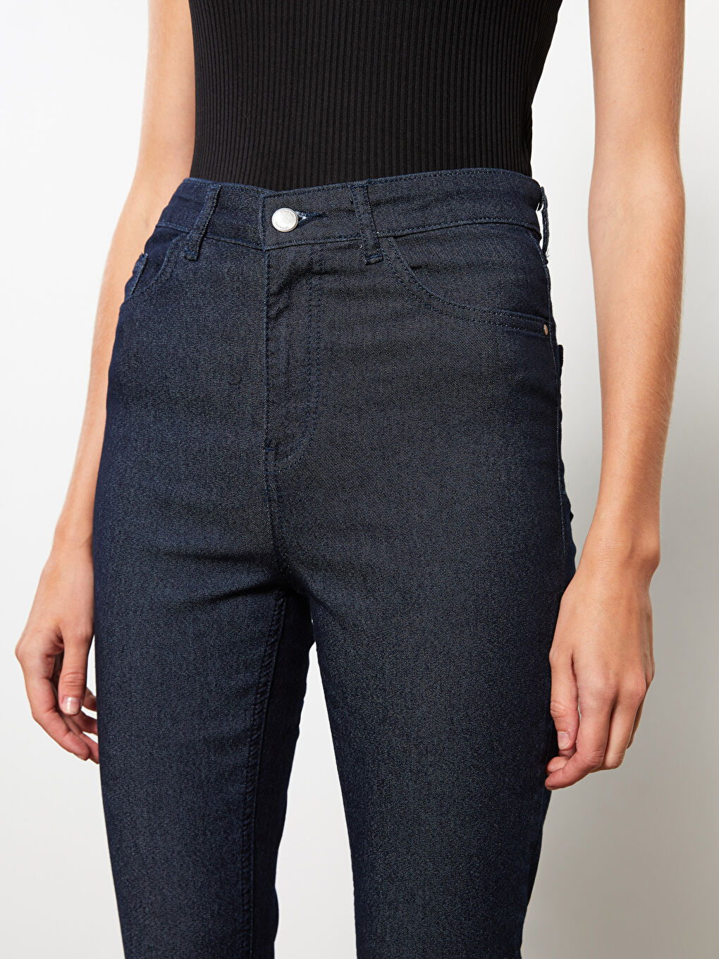 LCW ECO Koyu Rodeo Kadın Yüksek Bel Mercury Skinny Fit Düz Jean Pantolon - 3