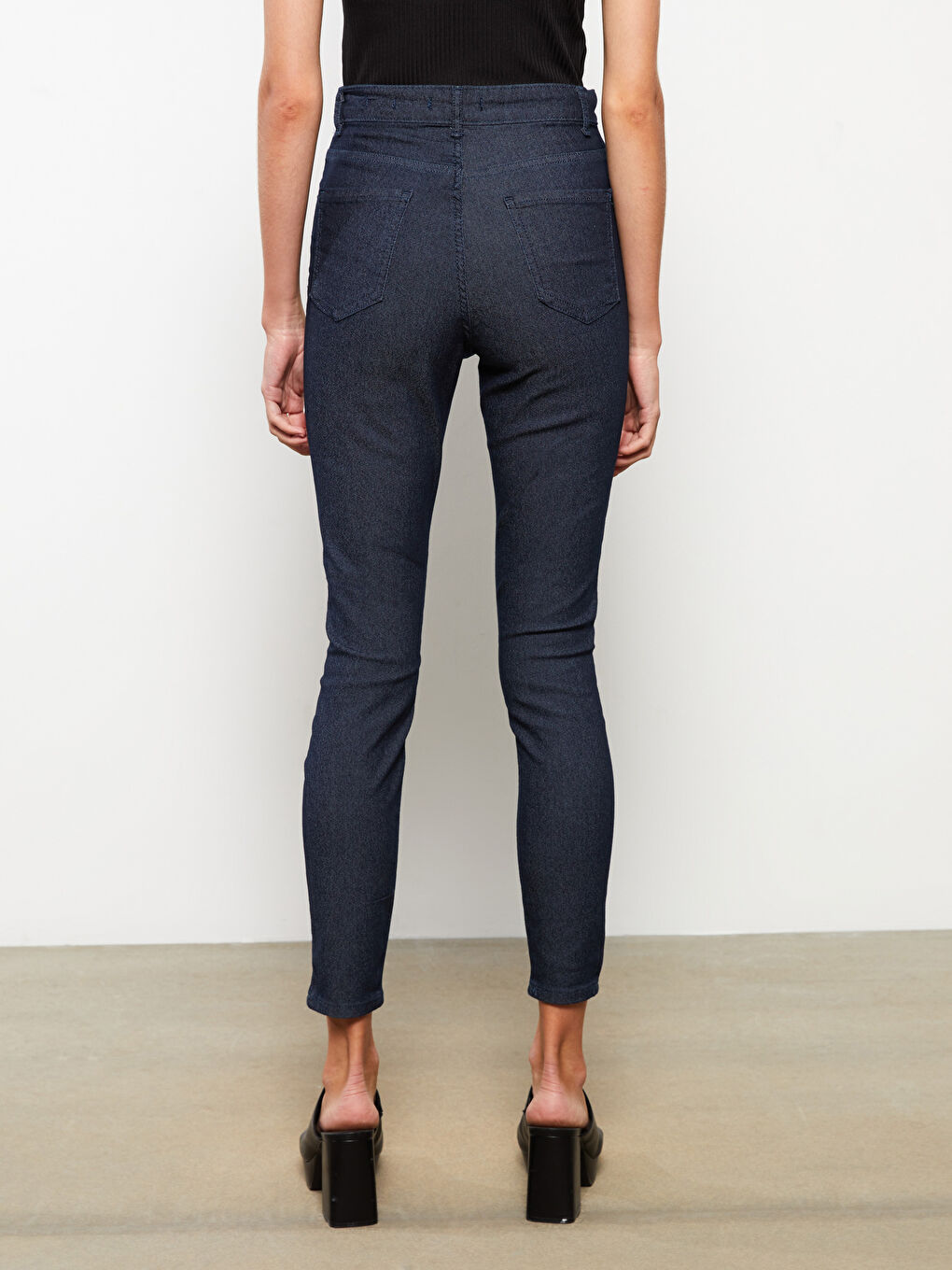 LCW ECO Koyu Rodeo Kadın Yüksek Bel Mercury Skinny Fit Düz Jean Pantolon - 4