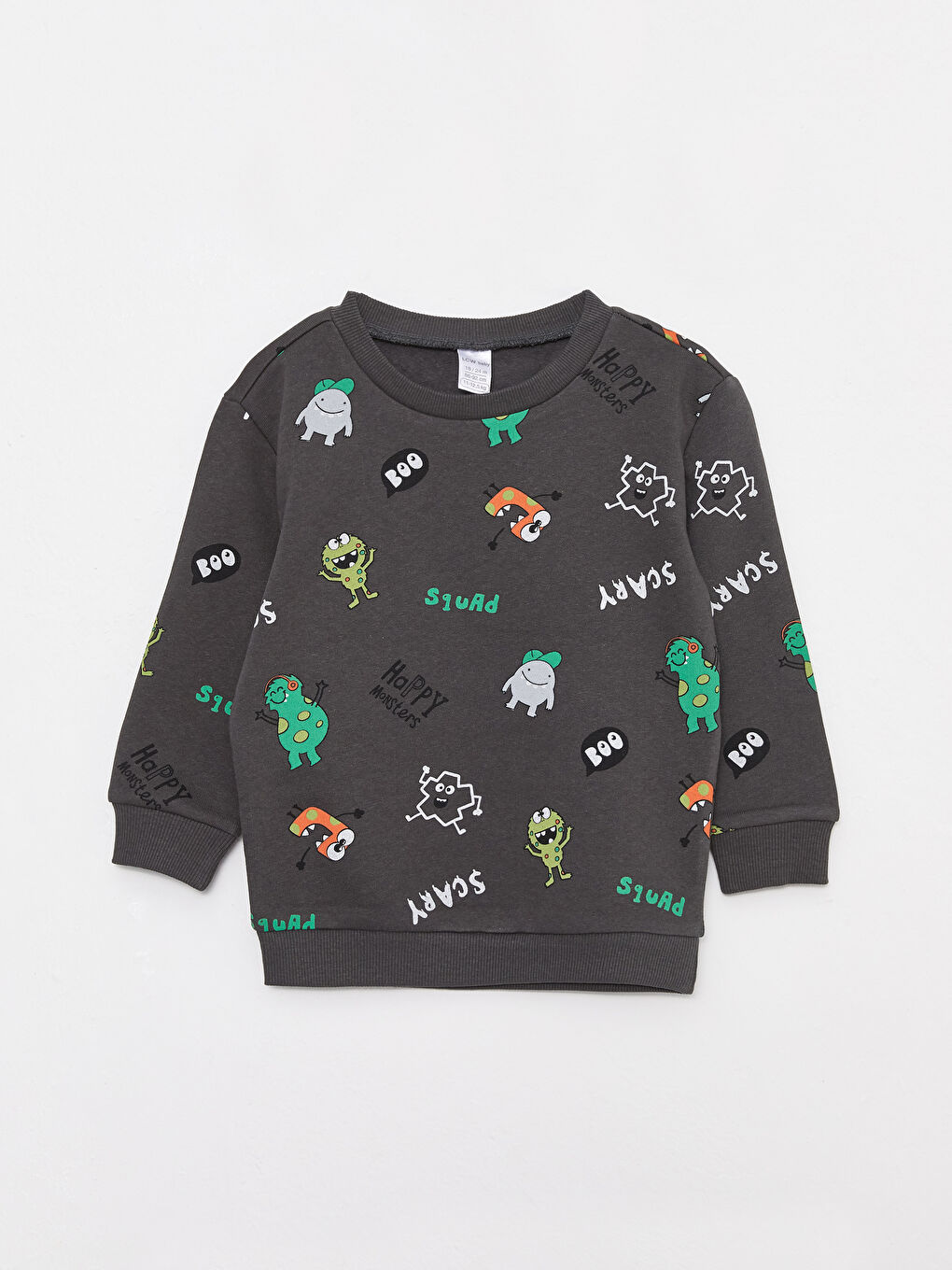 LCW baby H12 Bisiklet Yaka Baskılı Uzun Kollu Erkek Bebek Sweatshirt -W2BJ96Z1-LQ9