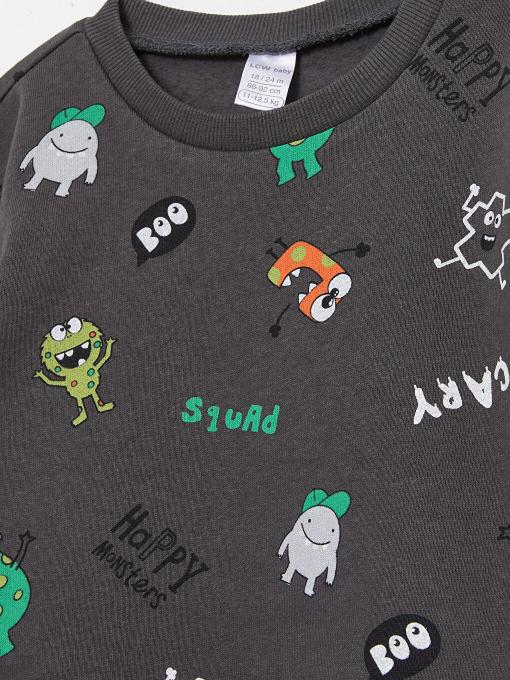 LCW baby H12 Bisiklet Yaka Baskılı Uzun Kollu Erkek Bebek Sweatshirt -W2BJ96Z1-LQ9
