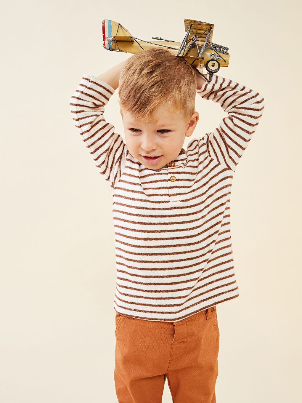 Crew Neck Long Sleeve Striped Baby Boys' T-Shirt-2