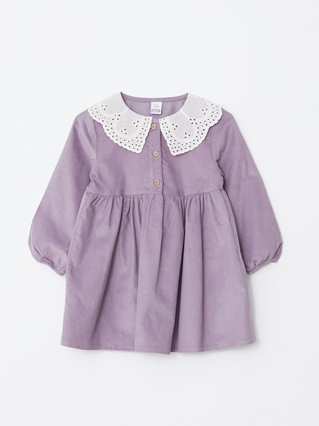 LCW baby Bebe Collar Long Sleeve Baby Girl Velvet Dress -W2BK07Z1-GPA