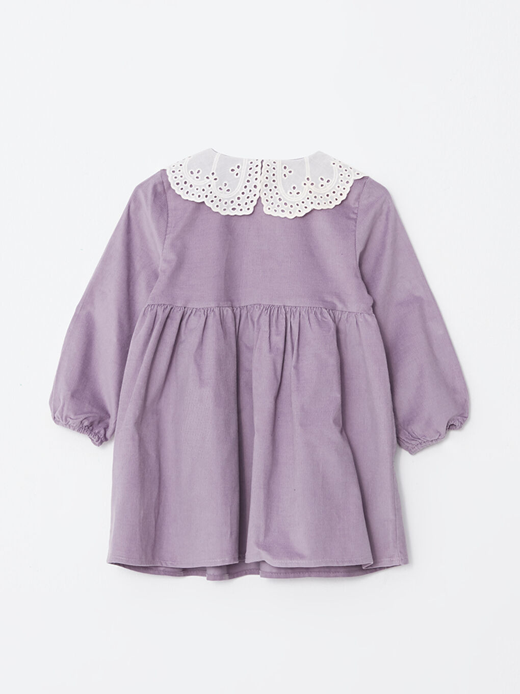 LCW baby Bebe Collar Long Sleeve Baby Girl Velvet Dress -W2BK07Z1-GPA
