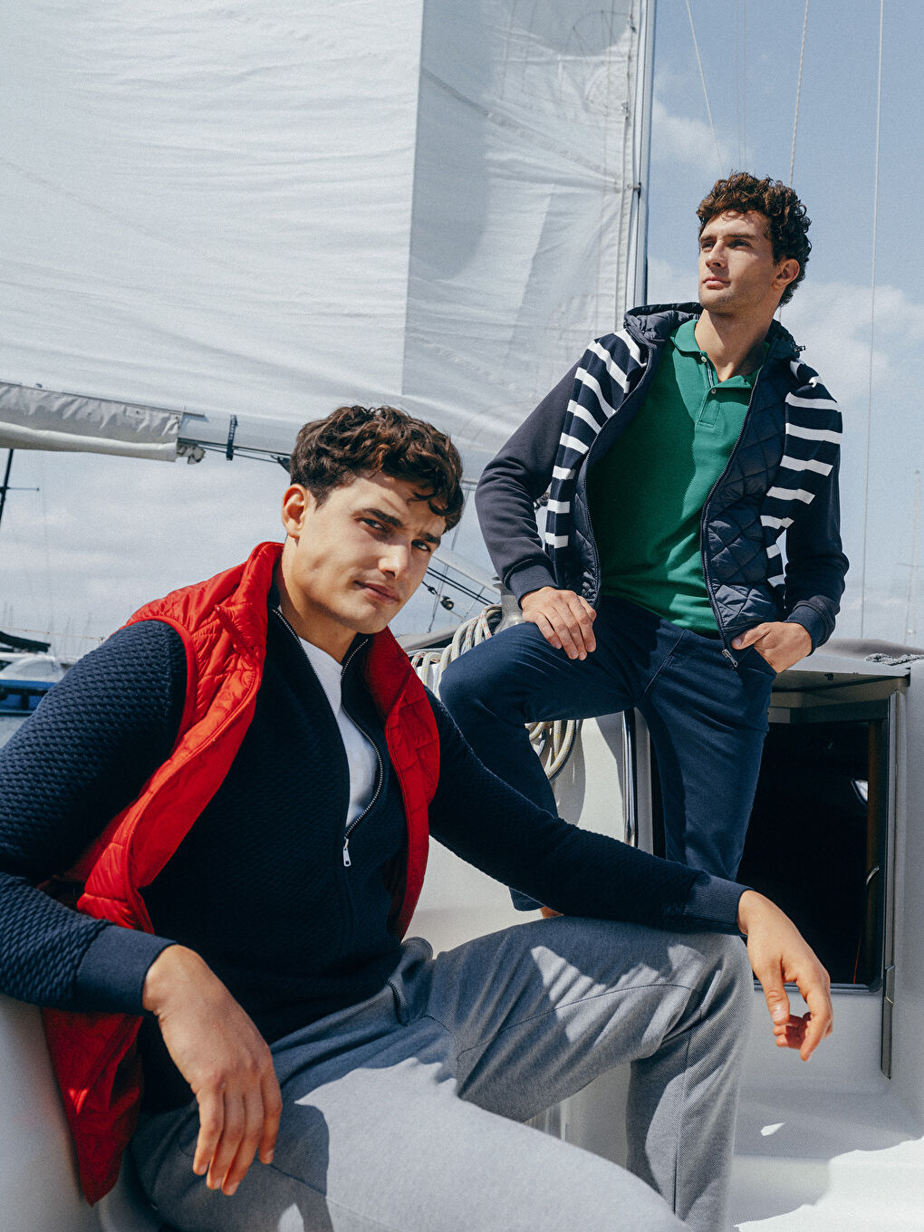 Lacivert Standart Kalıp Dik Yaka Erkek Triko Hırka