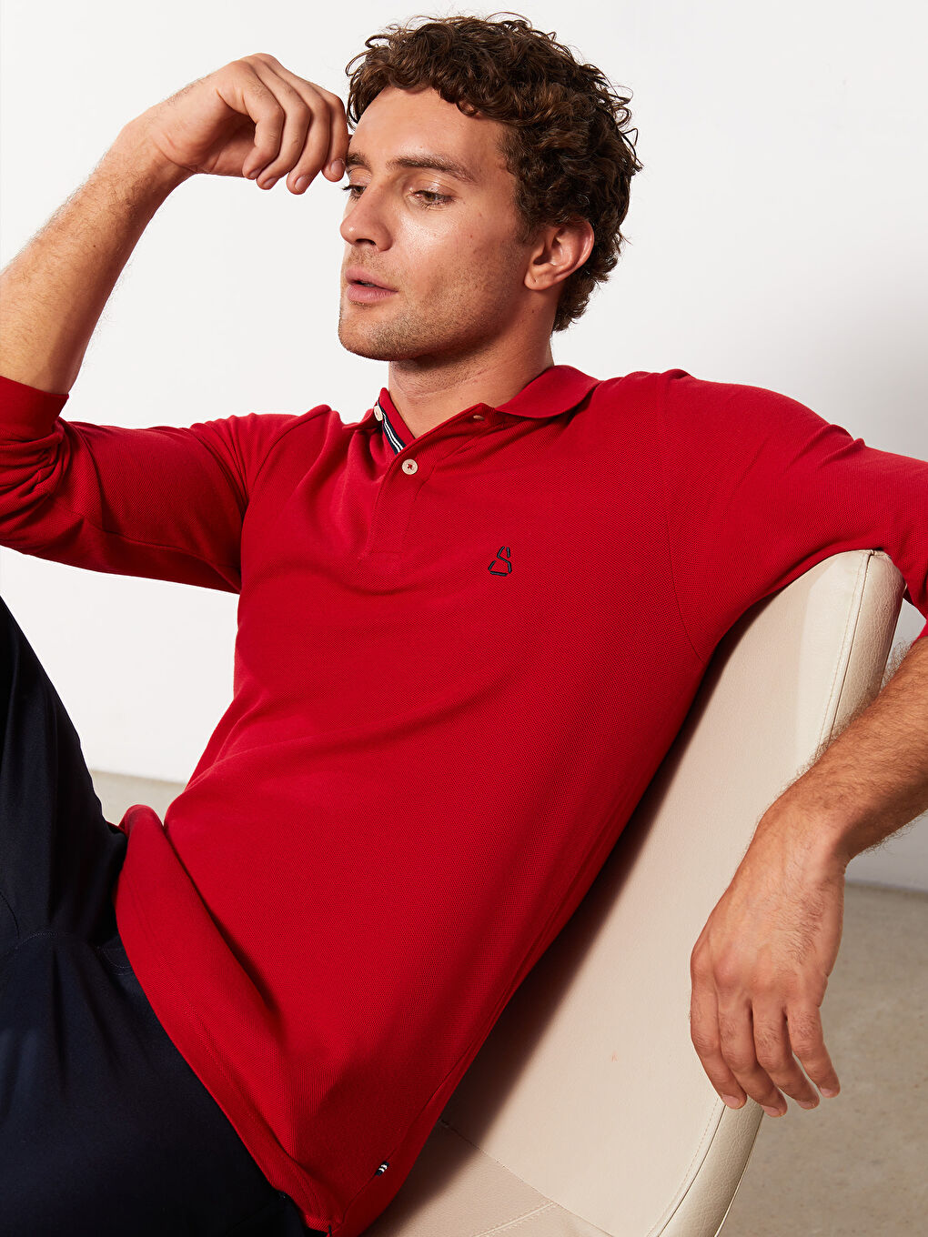 SOUTHBLUE Polo Yaka Uzun Kollu Pike Erkek Sweatshirt -W2BK14Z8-S7R
