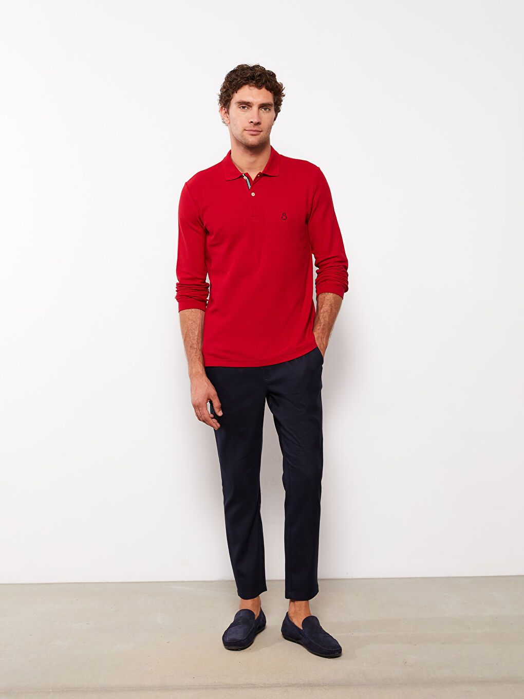 SOUTHBLUE Polo Yaka Uzun Kollu Pike Erkek Sweatshirt -W2BK14Z8-S7R