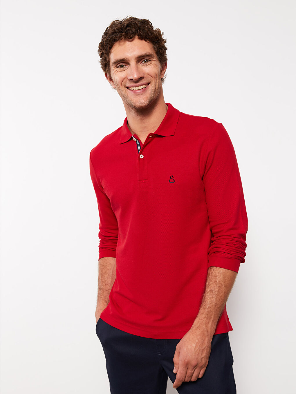 SOUTHBLUE Polo Yaka Uzun Kollu Pike Erkek Sweatshirt -W2BK14Z8-S7R