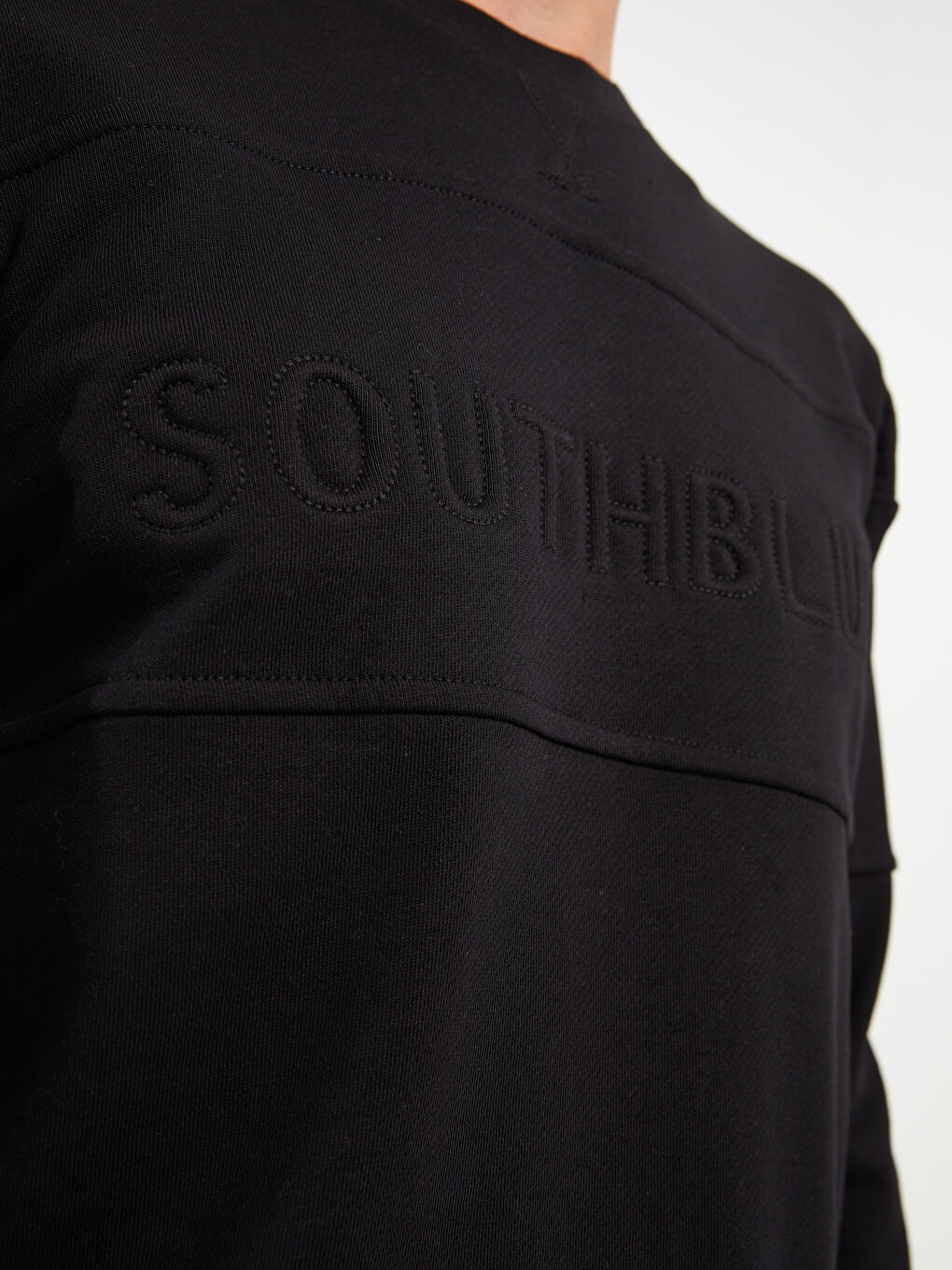 SOUTHBLUE Yeni Siyah Bisiklet Yaka Uzun Kollu Erkek Sweatshirt - 3