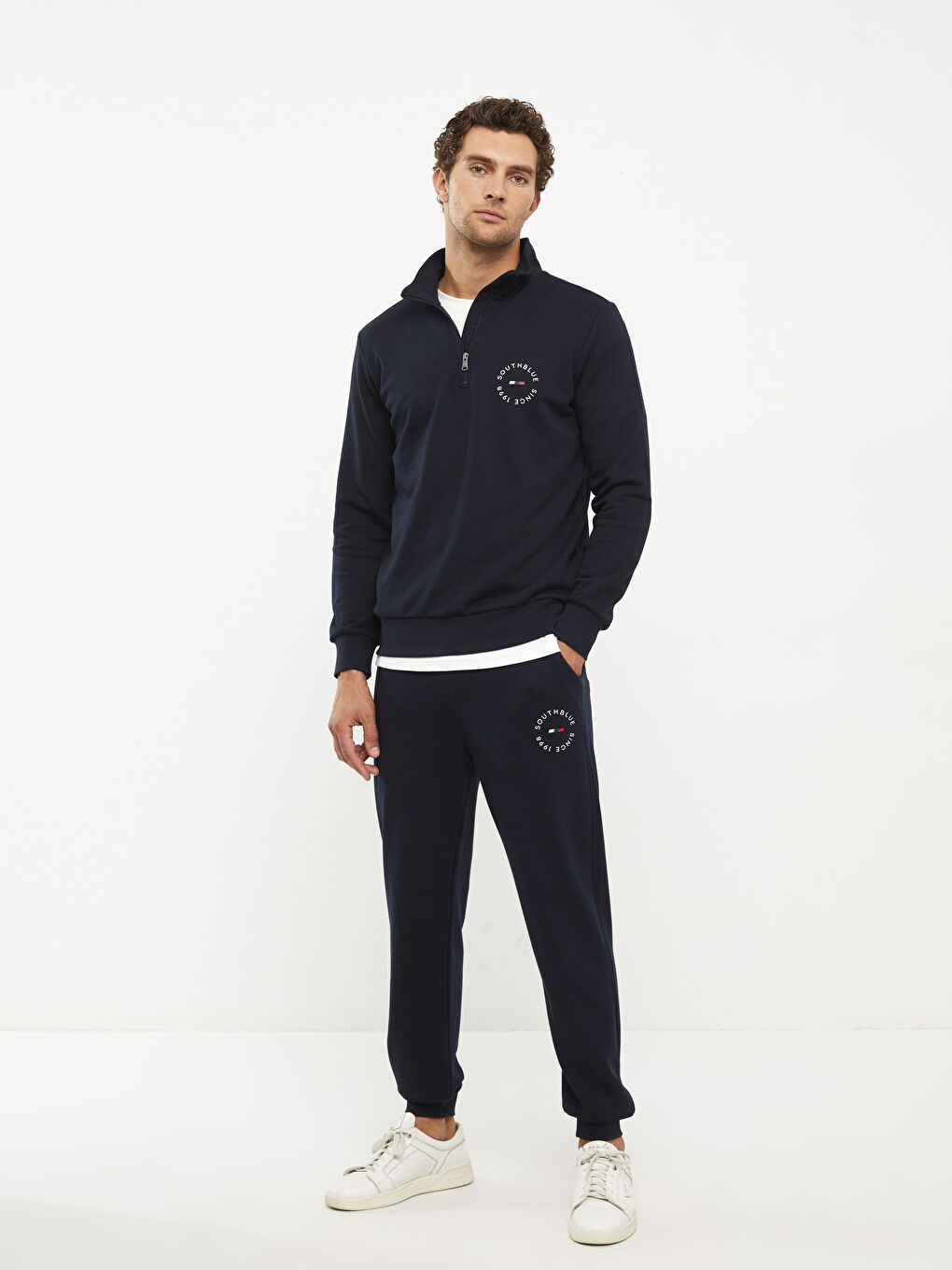 Lacivert Standart Kalıp Erkek Eşofman Altı-1