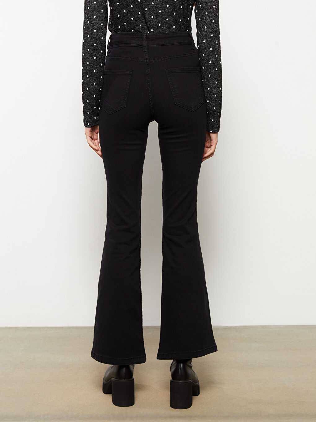 Blugi Denim cu Talie Înaltă, Croială Slim, Detalii Buzunar Regular pentru Femei-4