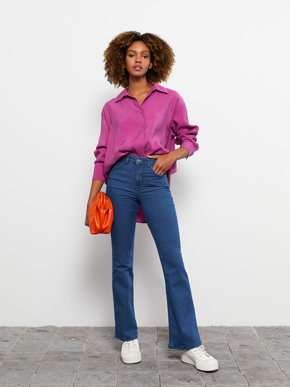 İndigo Mars Flare Kadın Jean Pantolon-1