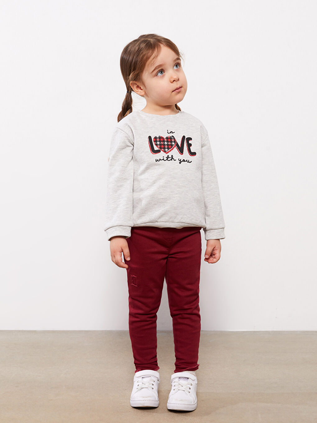 LCW baby Bordo Basic Gabardin Kız Bebek Pantolon