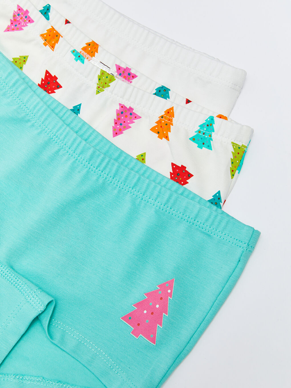 Turkuaz Baskılı Pamuklu Kız Çocuk Boxer 3'lü-2