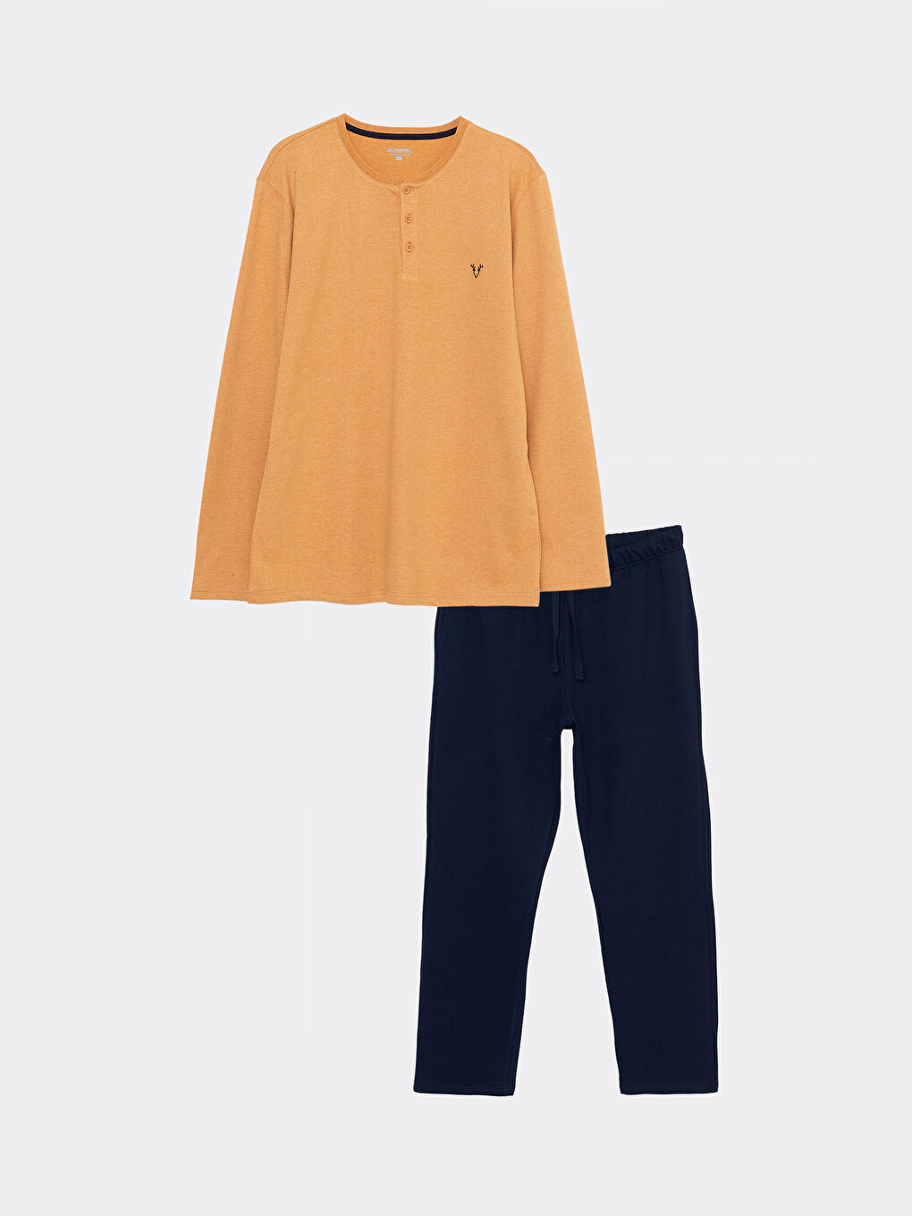 Lacivert Standart Kalıp Erkek Pijama Takımı-5