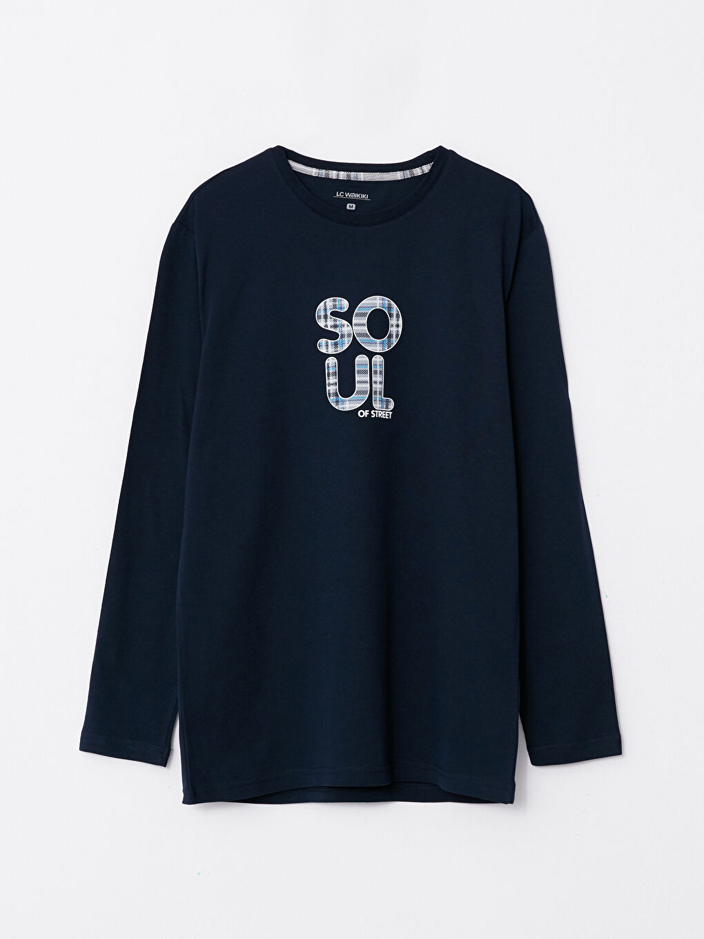 Crew Neck Printed Long Sleeve Men's Pajamas Set-6