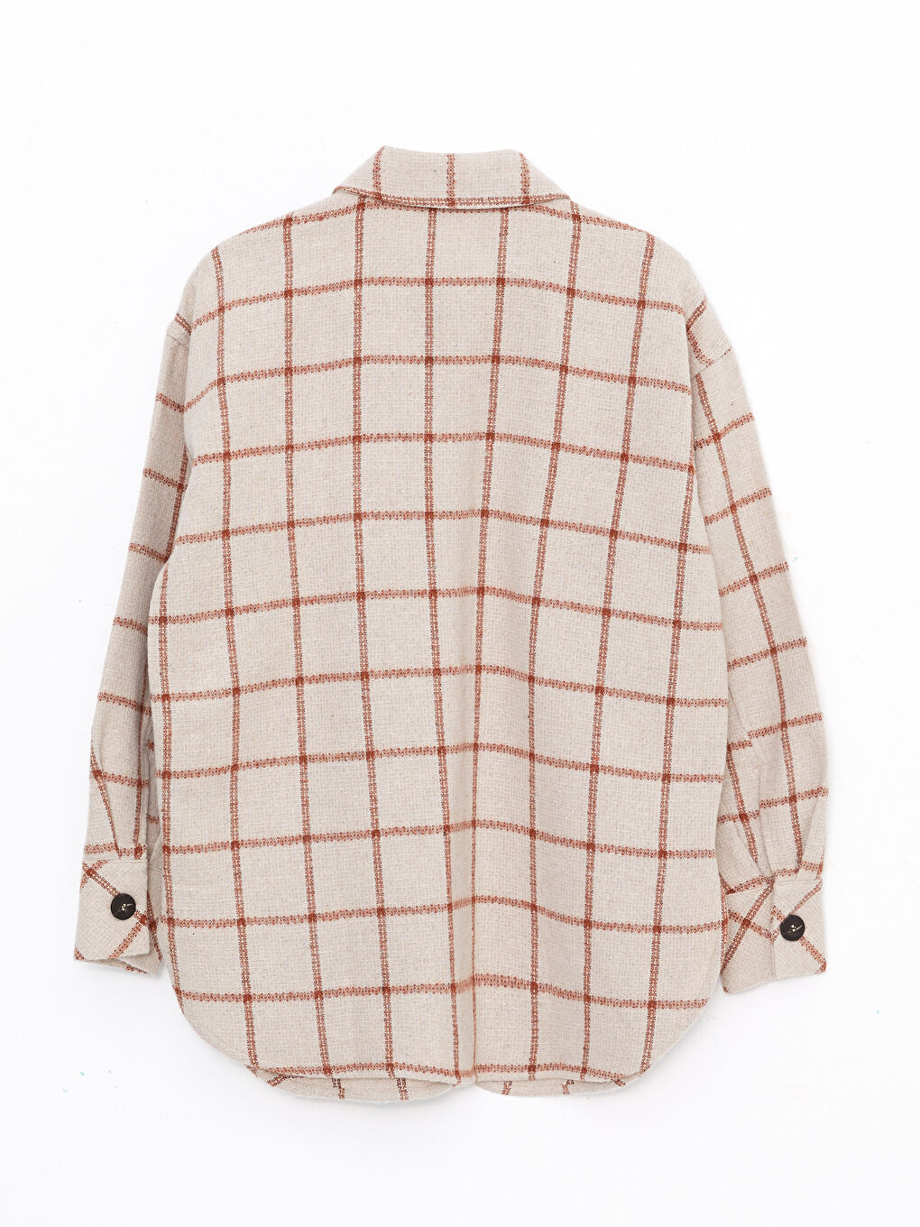 LCW Vision Karo Langarm Tweed Oversize Damen Hemdjacke -W2BL14Z8-LKQ