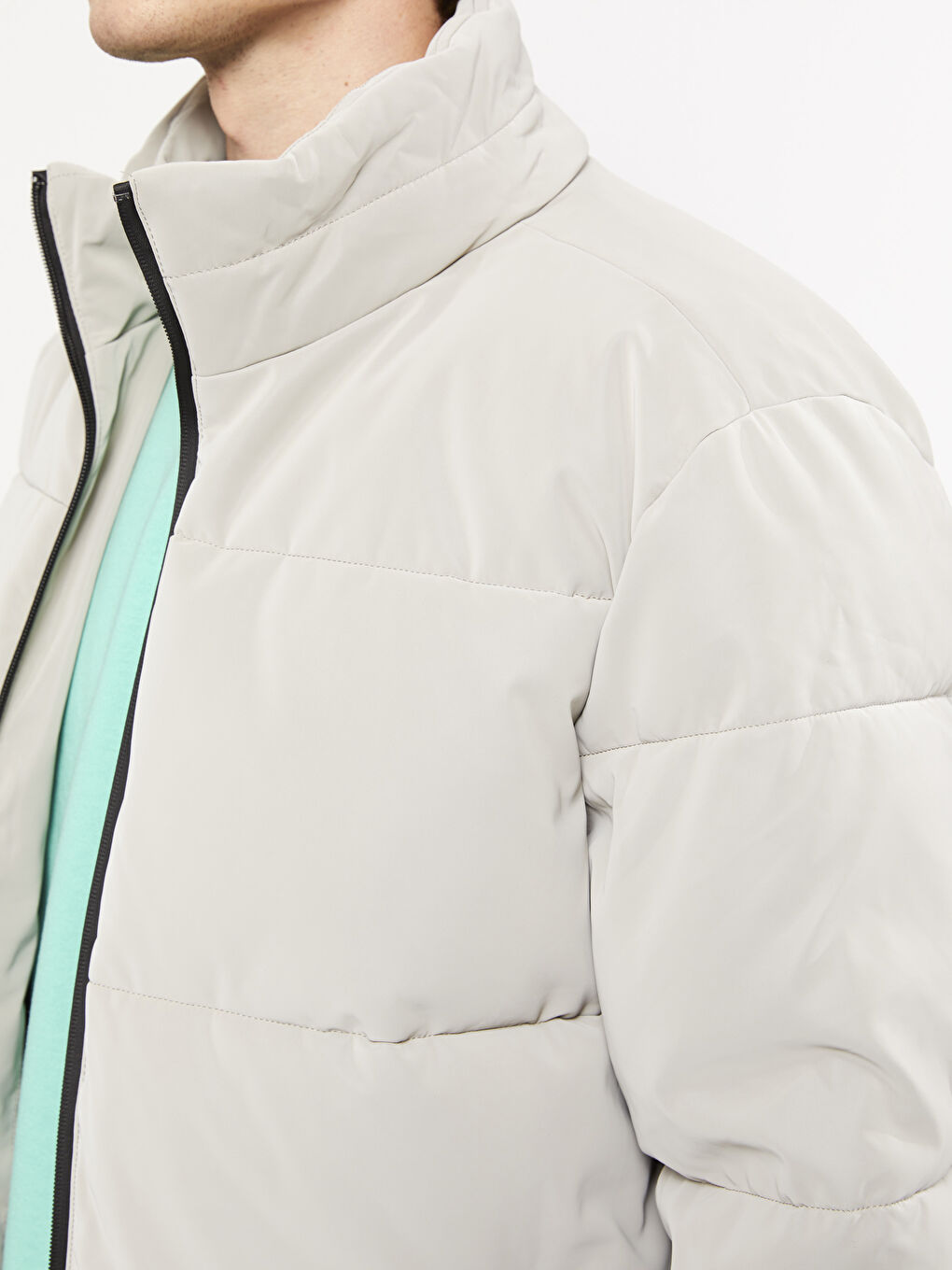 Standard Fit Funnel Neck Men's Coat-3