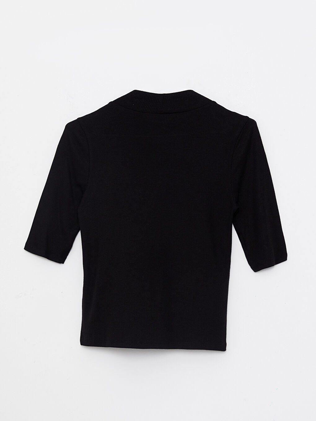 T-shirt pour Femmes à Manches Courtes Uni avec Col Cheminée-6