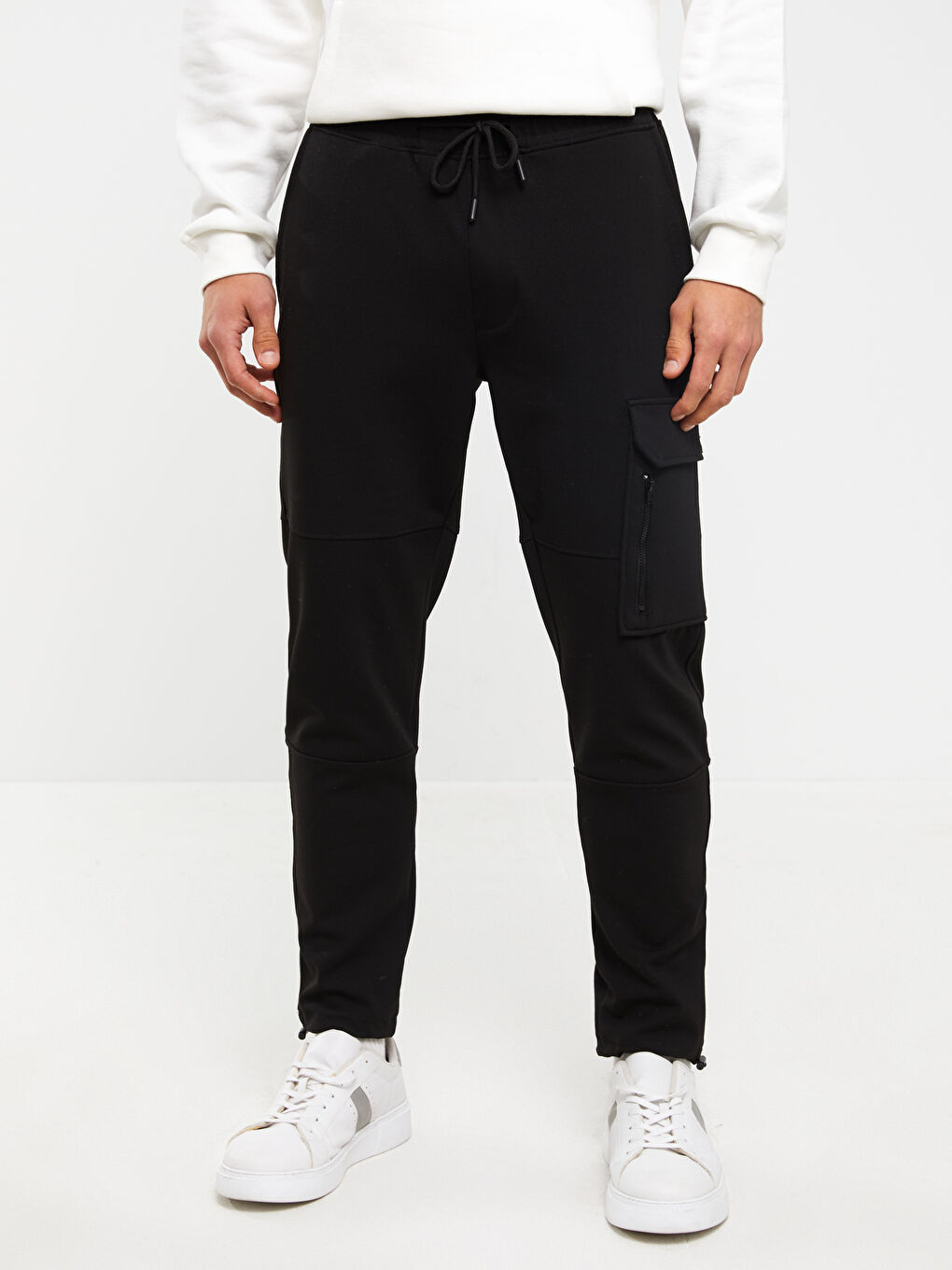 Siyah Slim Fit Erkek Kargo Pantolon-1