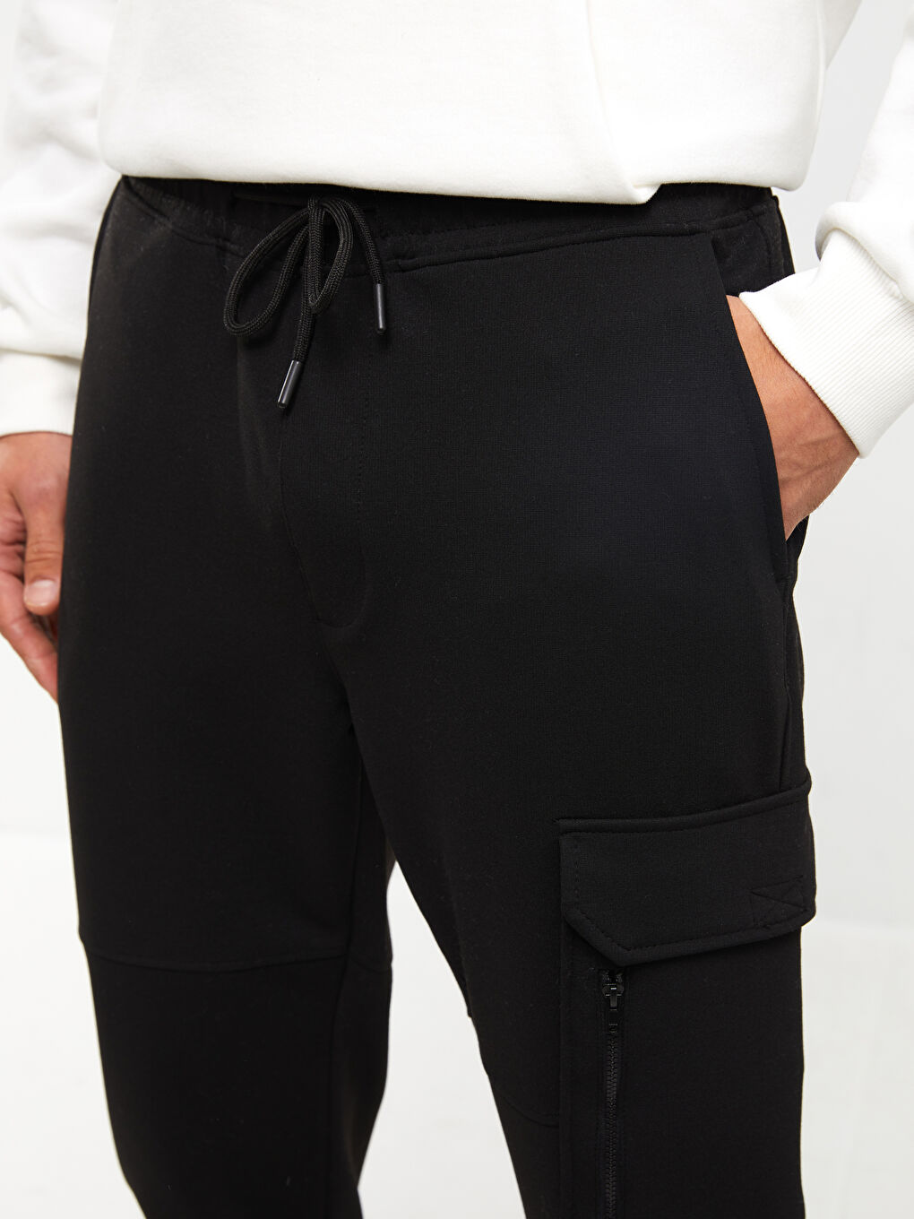 Siyah Slim Fit Erkek Kargo Pantolon-2