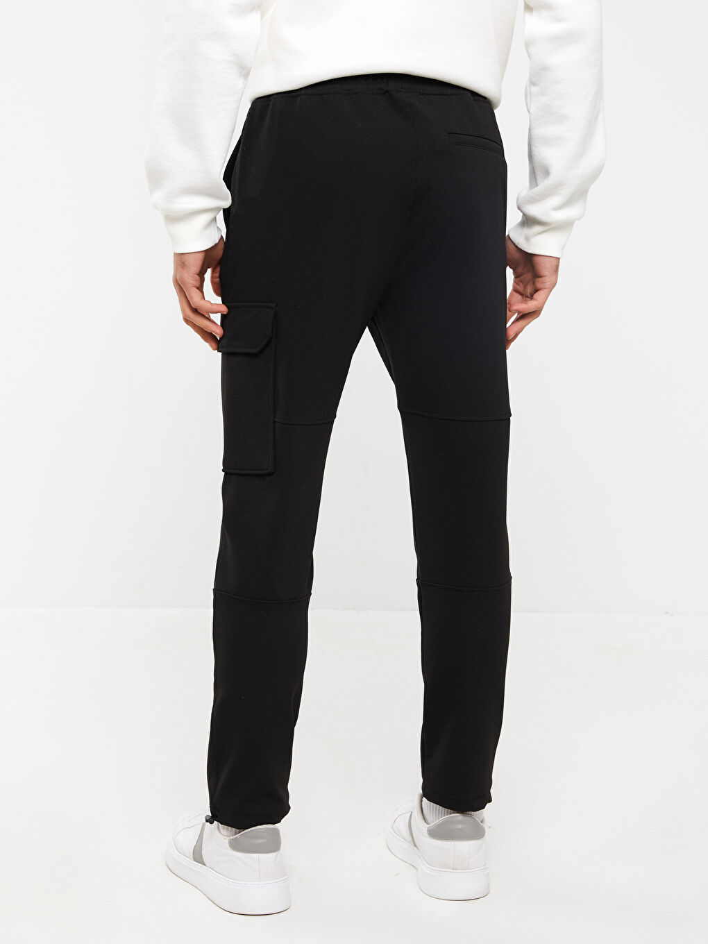 Siyah Slim Fit Erkek Kargo Pantolon-3