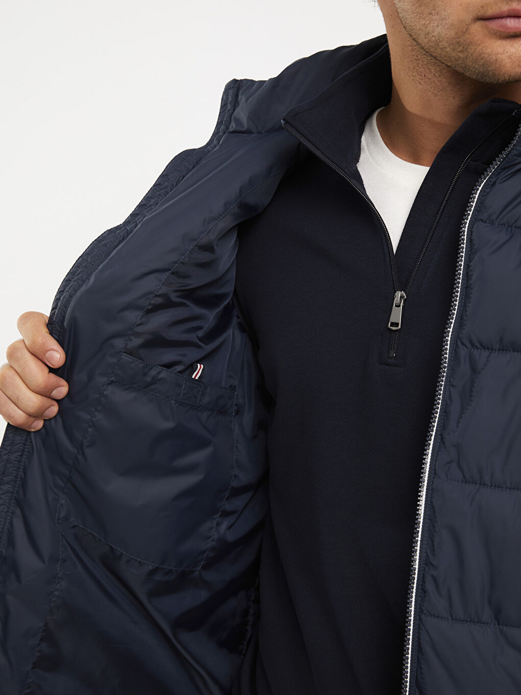 Standard Fit Funnel Neck Men's Puffer Gilet-7