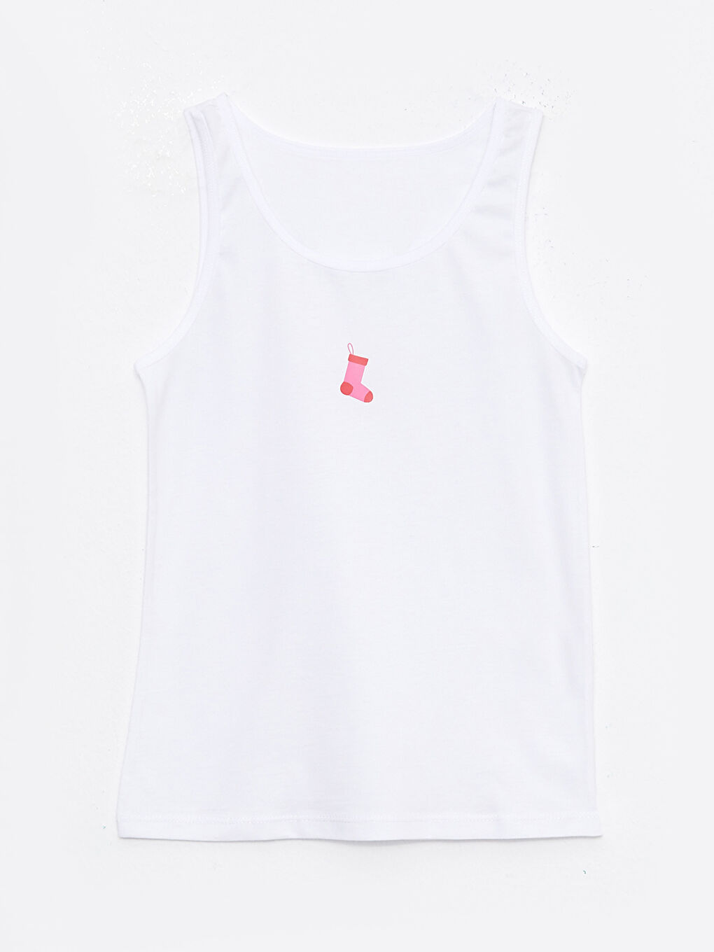 Kırmızı Bisiklet Yaka Baskılı Pamuklu Kız Çocuk Atlet 2'li-2