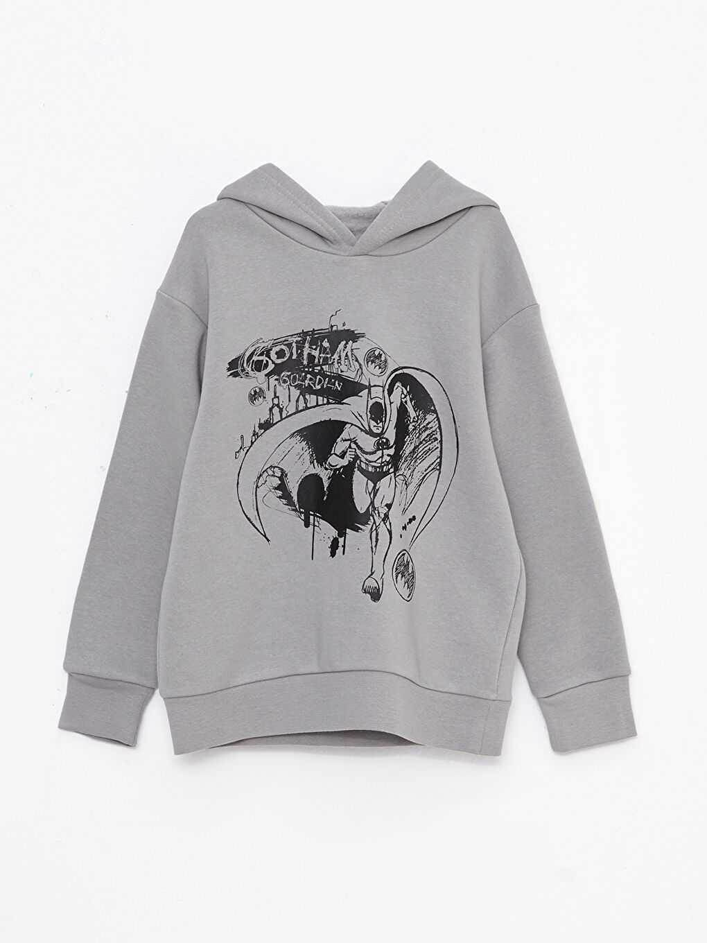 Set Băiat Batman Imprimat cu Glugă, Bluza de Trening cu Mânecă Lungă și Pantaloni de Trening-1