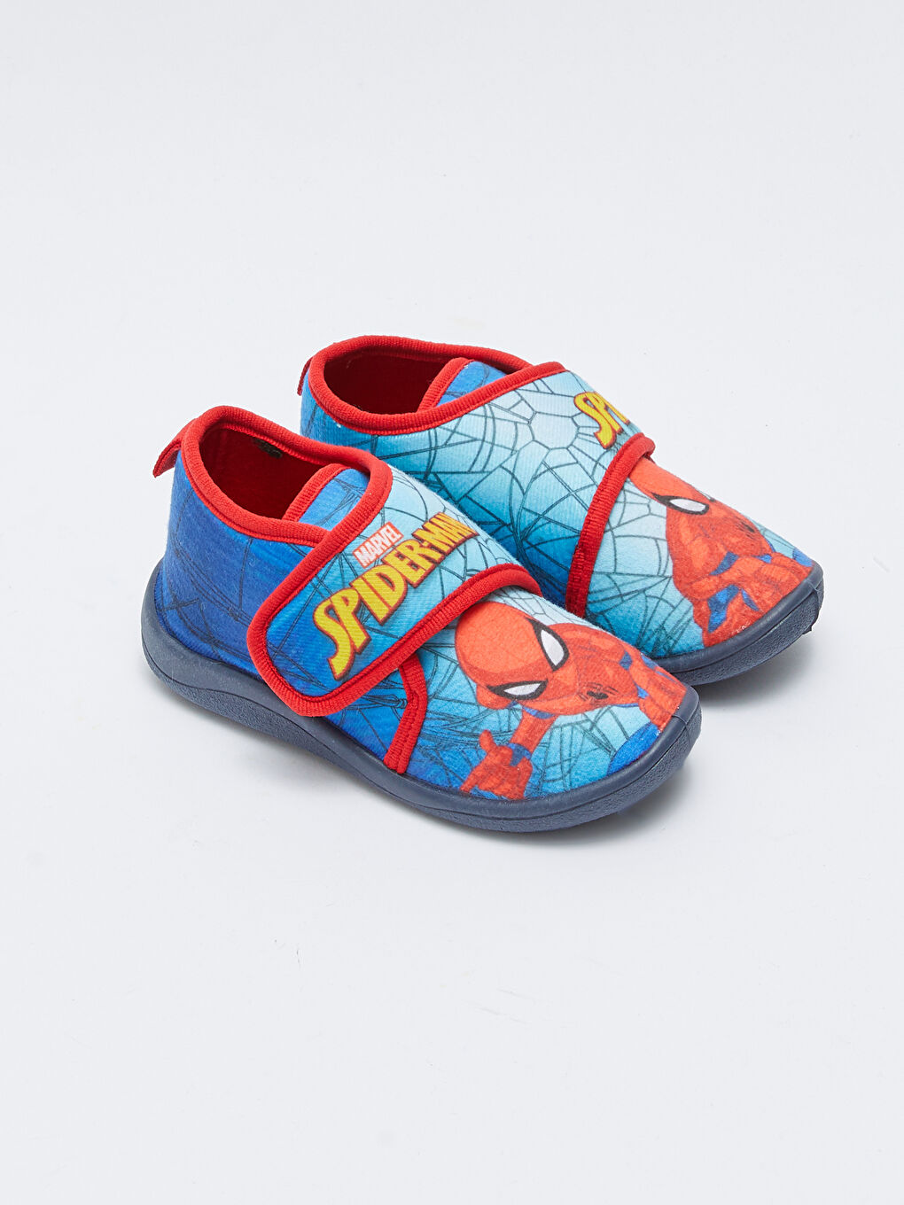 Mavi Spiderman Lisanslı Cırt Cırtlı Erkek Çocuk Panduf