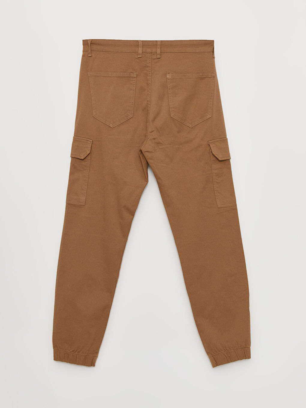 Kahverengi Standart Kalıp Gabardin Erkek Kargo Pantolon-7