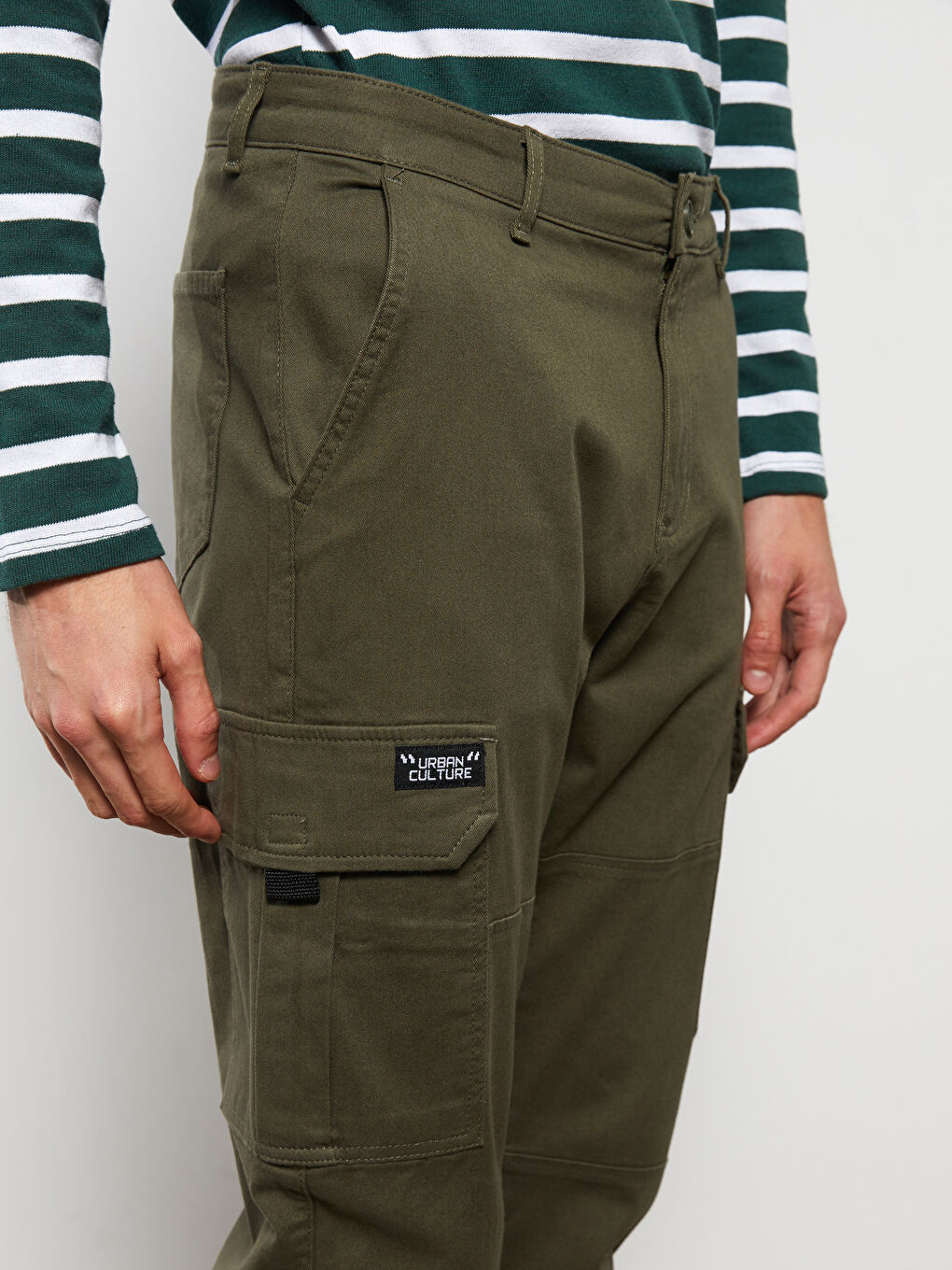 XSIDE Standard Fit Twill Men's Cargo Trousers -W2BM44Z8-RFK